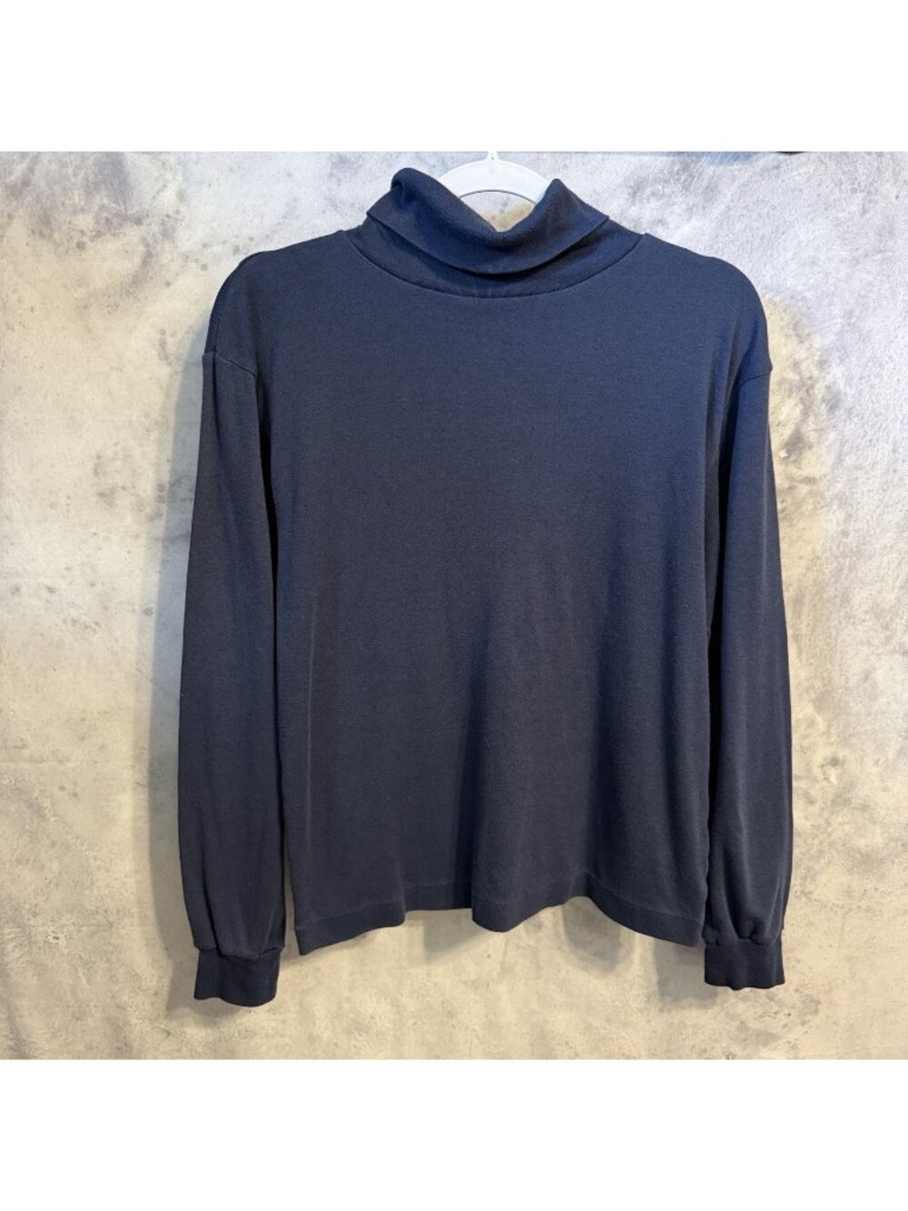 Vintage Explorer Turtle Neck Long Sleeve Shirt Navy Blue Ski Size Medium